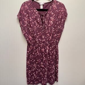H&M Floral Short Sleeve Knee Length Dress Size M